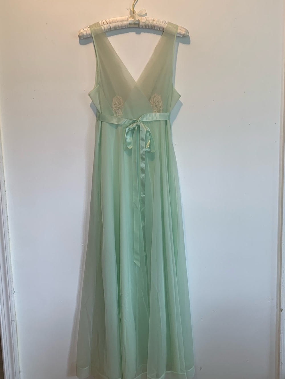 Vintage 70’s Shadowline Peignoir Set Sheer Chiffon Nightgown & Robe - Picture 10 of 14